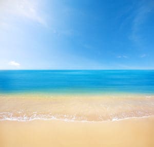 A beach with the ocean in the background.